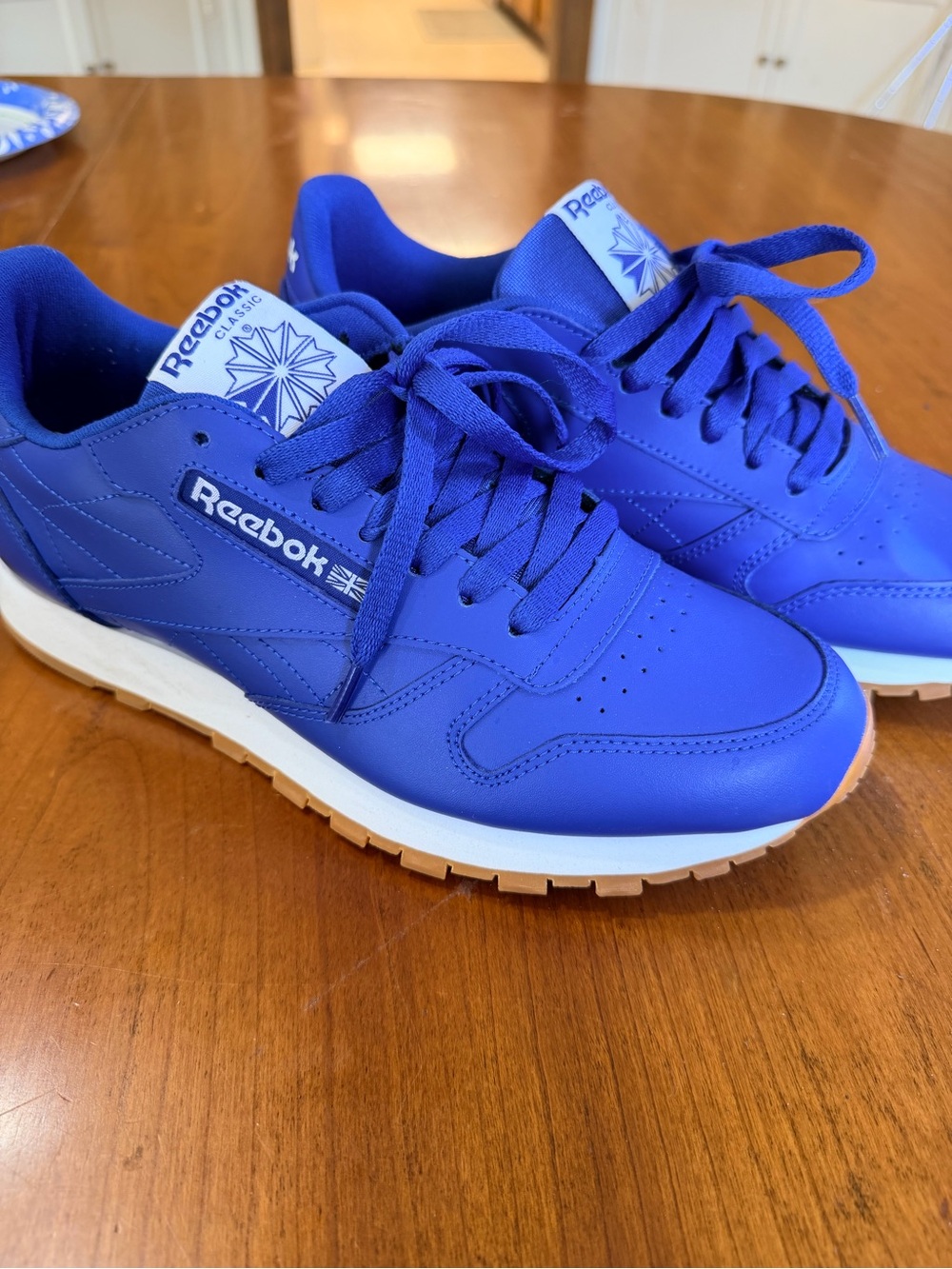 Reebok Blue Lace-Up Sneakers with Gum Sole